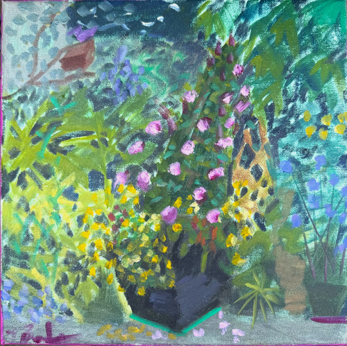 Dipinto olio giardino - , colorato