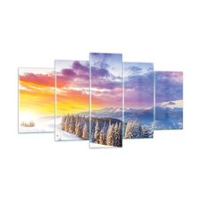 Quadro su Vetro 160x85cm montagne neve inverno Stampe Immagini Moderni Murale