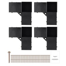 Kit Supporto Pergola 10x10cm 4 pz per Gazebo Palo Legno Giardino Cortile