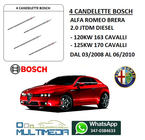 Candelette bosch alfa - alfa, romeo