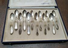 Servizio vintage di 12 cucchiaini da caffè in argento 800/1000 Con Scatola 
