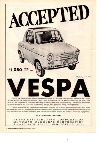 1960 vespa 400 bella - 1960,