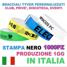 BRACCIALETTI TYVEK PERSONALIZZATI EVENTI 1000 pz bracciali DISCOTECA PRIVE LOGO