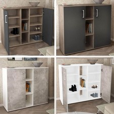 MOBILE INGRESSO MADIA SOGGIORNO MODERNO 2 ANTE 3 MENSOLE A VISTA LEGNO MOD.FRANK