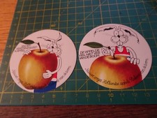 ADESIVO VINTAGE STICKER kleber  MELA E CONIGLIO