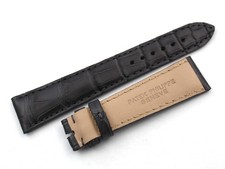 Patek Philippe Cinturino Vera Pelle Alligatore Grigio Opaco 20/16mm Fatto a Mano