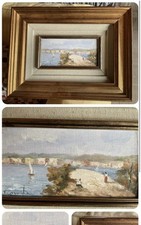 quadro dipinto a olio su tela il mare Napoli