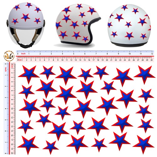 Adesivi stelle rosso blu stars - rosso,
