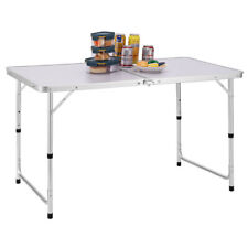 Tavolo Campeggio Picnic Pieghevole in Alluminio Altezza Regolabile 60 x 120 cm