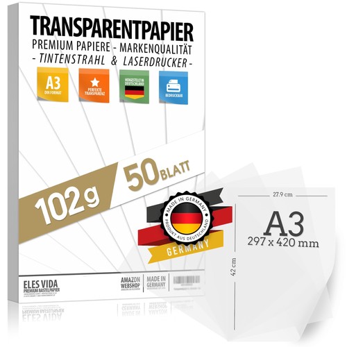 Fogli carta trasparente - 50, di