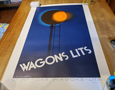 ORIGINAL VINTAGE POSTER/AFFICHE ANCIENNE WAGON LITS by CASSANDRE 30 - 1989