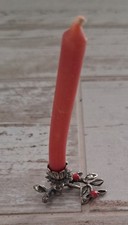 CANDELABRO PORTACANDELA + CANDELA NATALE ARGENTO 800 7 GRAMMI