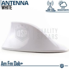 Antenna Auto PINNA DI SQUALO Bianca Universale | VERA Ricezione RADIO AM-FM-DAB+