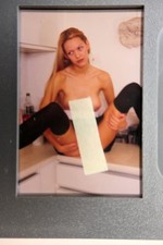 Topless / exposed  Vintage Glamour model . Clear 35mm  slide  No modesty strip