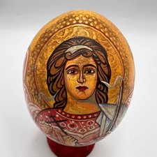 Antica icona uovo in legno