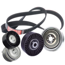 KIT CINGHIA SERVIZI TENDICINGHIA E PULEGGIA ALBERO MOTORE PER ALFA 147 1.9 JTD