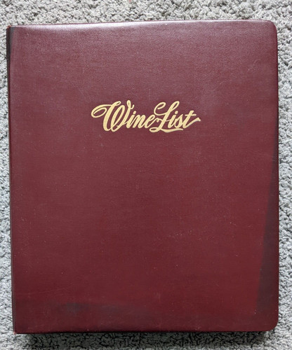 Vtg wine list - book, labels