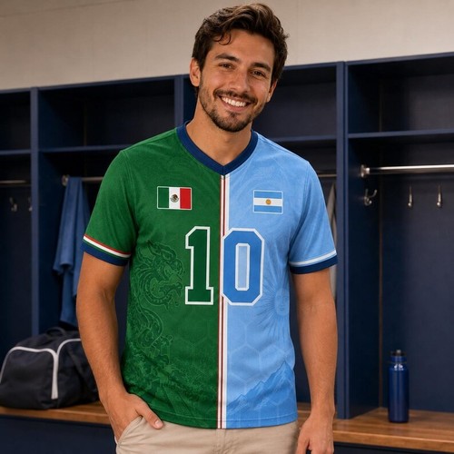 Maglia calcio mezza - mezza, e