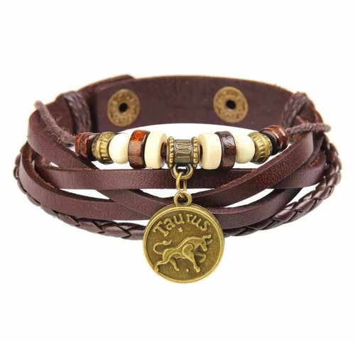 Bracciale zodiaco simil cuoio - zodiaco,