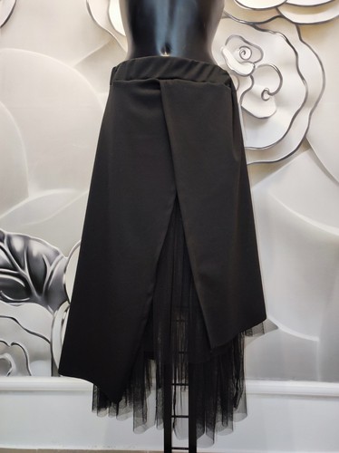 Gonna nera asimmetrica maxi - asimmetrica,