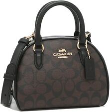 [Coach] Outlet Sydney borsa a tracolla firmata tela CA591 IMAA8 marrone nero