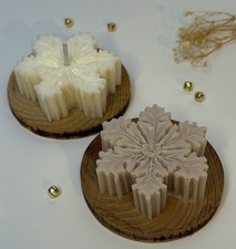 Candela Profumata Vaniglia Bianca Fiocco Di Neve 6x6x2 Per Decorazione Regali