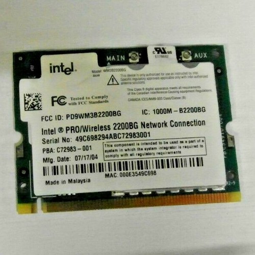 C72983 001 intel pro - pro, wirless