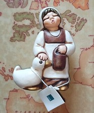 THUN - Contadina con Oca S719 - cm 14 - Presepe Giubileo - Vintage Anni 2000