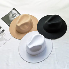Cappello classico western tesa larga Fedora per uomo donna feltro jazz panama berretto trilby