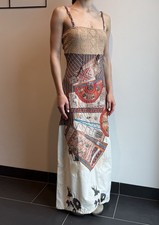 Abito lungo estivo Save The Queen ricamato misto cotone boho vintage y2k S