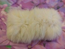 Luisa Spagnoli Scaldacollo/fascia per capelli in vera volpe tricot bianco T.U.