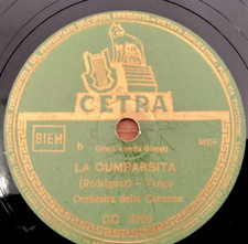 78 giri 10"ILDA TULLI "NILLA PIZZI " GELOSIA - LA CUMPARSITA " CETRA DC 4700 VG+