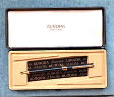 PENNA SFERA AURORA MARCO POLO NERO E ORO 1990 SCATOLA VINTAGE BALLPOINT PEN BOX