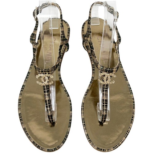 Sandali bassi con logo chanel - sandali,