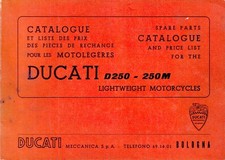 DUCATI ~ D250 Diana & 250M Monza ~ CATALOGO RICAMBI Listino Prezzi ~ Manuale 1968