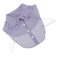  Colletto staccabile a righe blu: colletto finto per camicia con volant sul