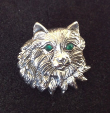 Spilla gatto figa smeraldo