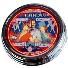 N-0513 orologio da parete "Flipper Old Chicago Bally 1975" orologio al neon cucina soggiorno orologio ufficio