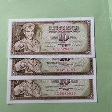 JUGOSLAVIA: 3 banconote 10