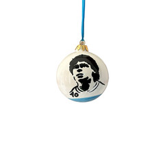 Palline di Natale Maradona in Ceramica Fatta a Mano