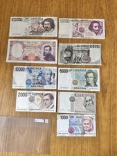 LOTTO 9 BANCONOTE LIRE 100000
