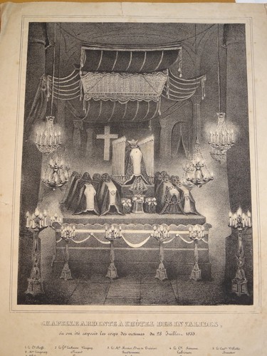 Litho chapelle ardente mort - litho,