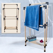 Stendibiancheria Verticale Salvaspazio in Legno Stendino Portasciugamani Leggero