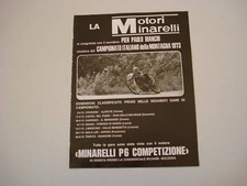 advertising Pubblicità 1973 MOTORI MINARELLI P6 COMPETIZIONE  PIER PAOLO BIANCHI