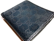 GUCCI VINTAGE GUCCISSIMA GG PORTAFOGLIO PELLE TELA BIFOLD PORTAMONETE ITALIA ...