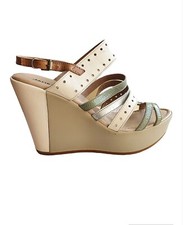 Sandali Con Zeppa Donna Janet Sport Taglia 39 Color Ecru