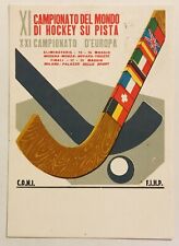 Cartolina  XI Campionato del Mondo di Hockey su pista - 1955 - Annullo Dedicato