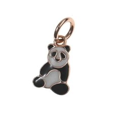Ciondolo Pomellato Dodo Panda Oro Rosa 9K Smalto Ciondolo Testa Carta Boxato Usato