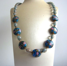 Lussureggiante collier vintage perle in vetro di Murano anni 60