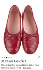 BALLERINE MANSUR GAVRIEL $495 DREAM ROSSE VERNICE PELLE 9 39